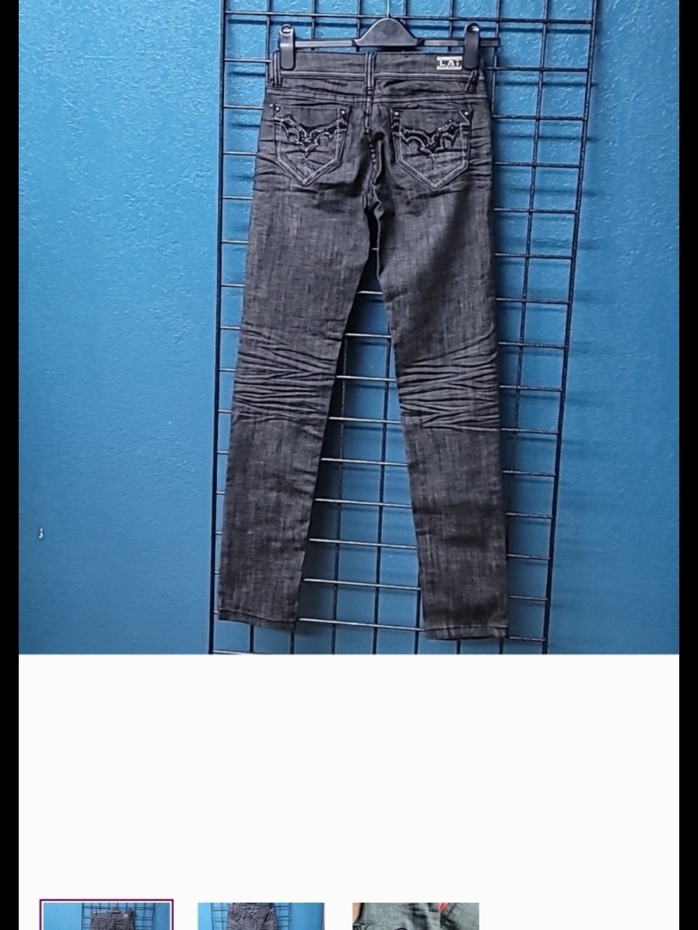 L.A. idol Black Skinny Jeans with Silver Rivet Detail